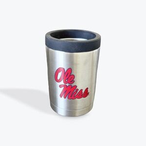Set of 6 Ole Miss Rebels Gametime Stainless Steel 12oz Can Cooler Silver Logo